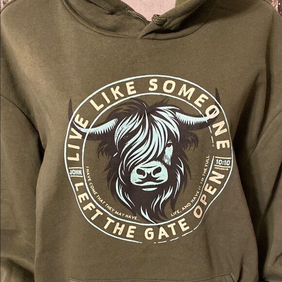 Kerusso Olive Green Graphic Hoodie - Picture 2 of 9